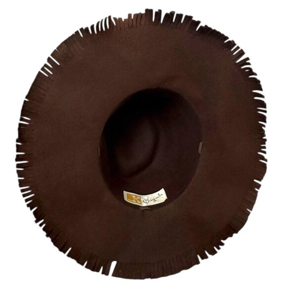 Vintage Western Hat Mr K Originals Brown Fringe Wool Felt Medium main image 6